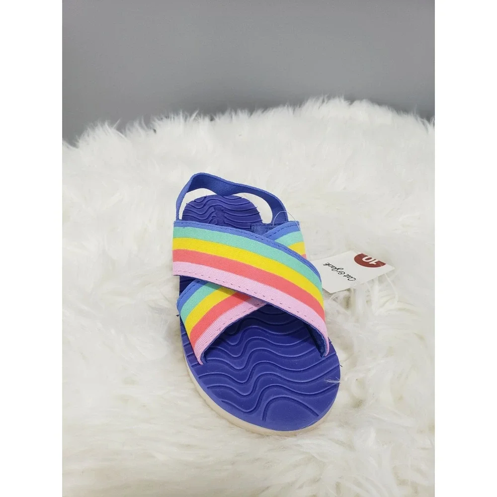 NEW Cat & Jack Multi Color Wallis Rainbow Sling back Sandals Girls Toddler sz 10
